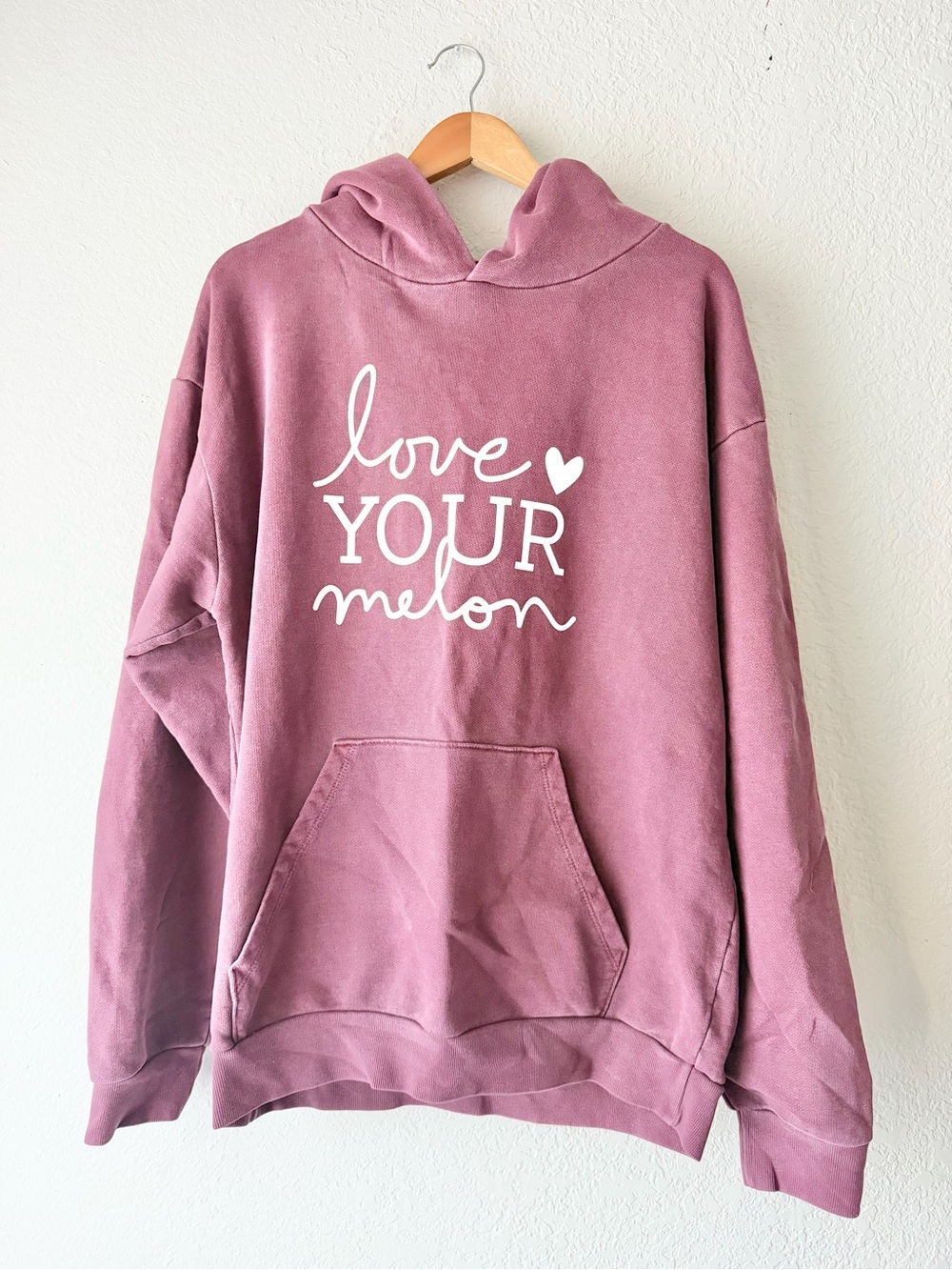 Love Your Melon Maroon Stone Wash Hoodie Sz L NWT